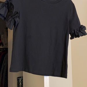 Black top with ruffles